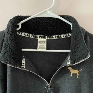 Pink quarter zip sweatshirt